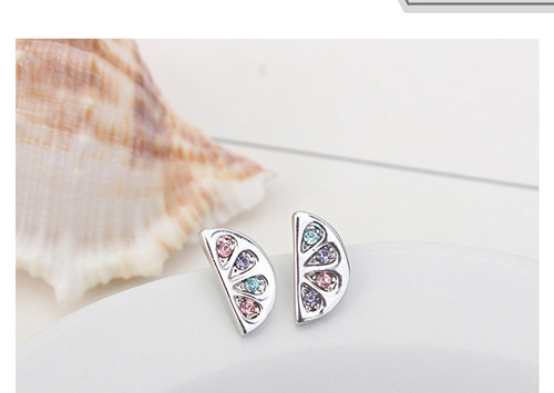 Fashion Plum Red Semicircle Shape Design Simple Earrings,Crystal Earrings