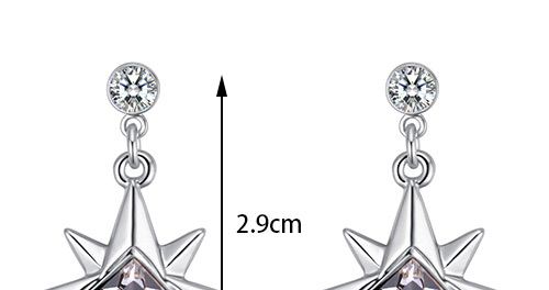Fashion White Star Shape Decorated Pure Color Earrings,Crystal Earrings