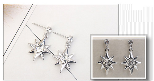 Fashion White Star Shape Decorated Pure Color Earrings,Crystal Earrings