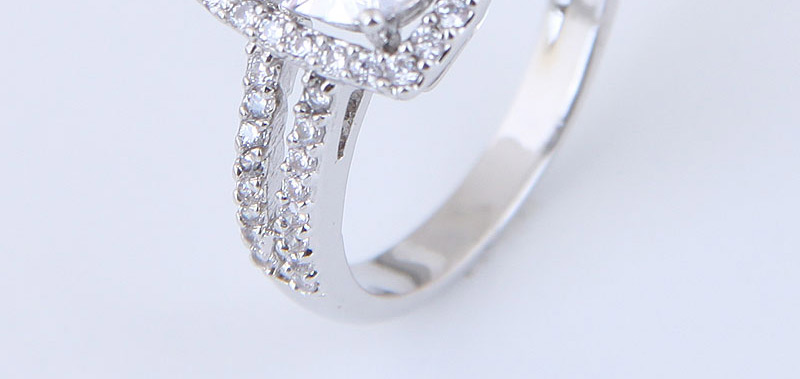 Fashion Silver Color Full Diamond Decorated Double Layer Ring,Rings