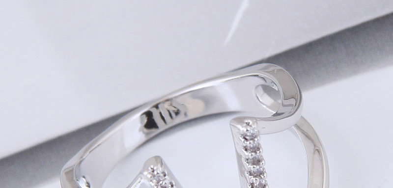 Fashion Silver Color V Shape Design Pure Color Ring,Rings
