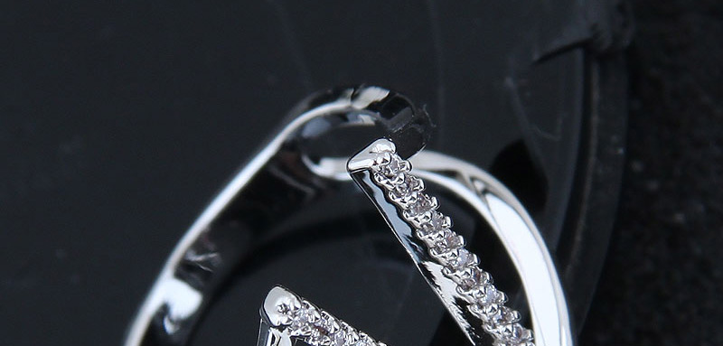 Fashion Silver Color V Shape Design Pure Color Ring,Rings