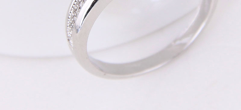 Fashion Silver Color Round Shape Diamond Decorated Ring,Rings