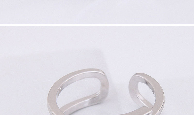 Fashion Silver Color Triangle Shape Decorated Opening Ring,Rings