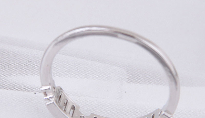 Fashion Silver Color Square Shape Diamond Decorated Ring,Rings