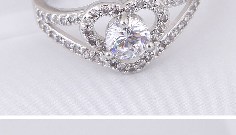 Fashion Silver Color Flower Decorated Hollow Out Ring,Rings