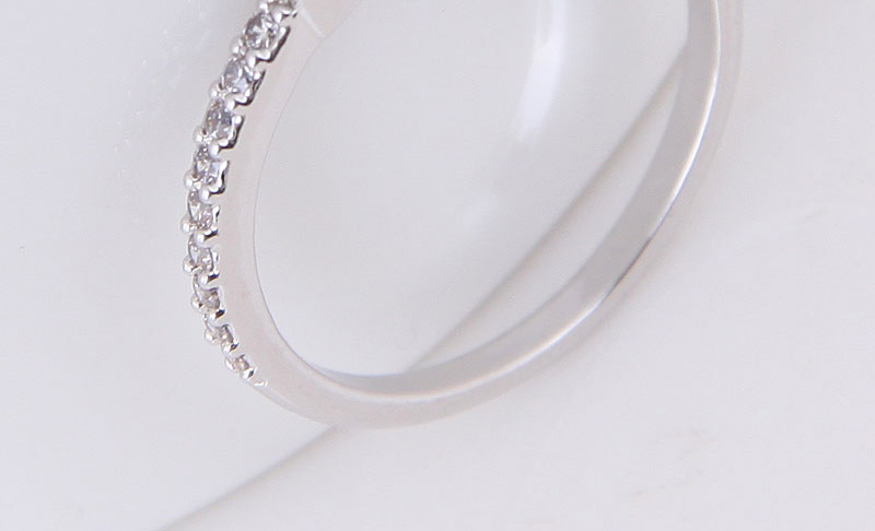 Fashion Silver Color Diamond Decorated Pure Color Ring,Rings