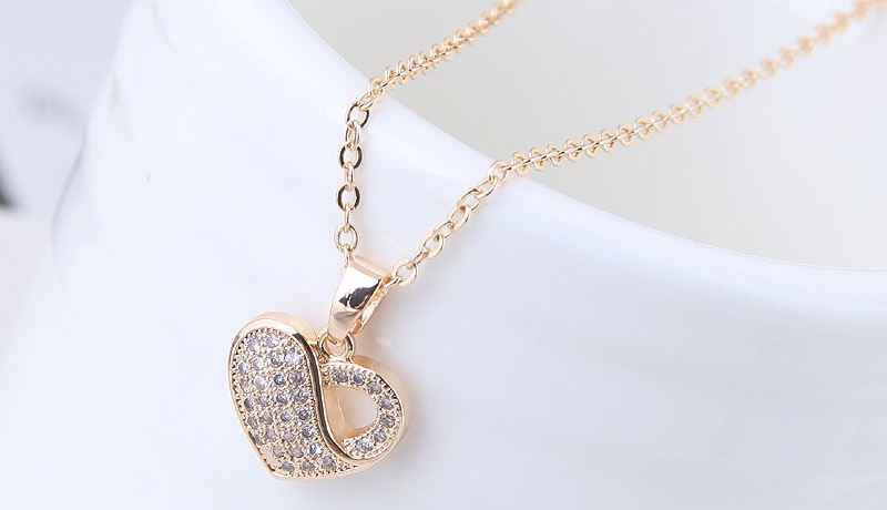 Fashion Gold Color Heart Shape Pendant Decorated Necklace,Necklaces