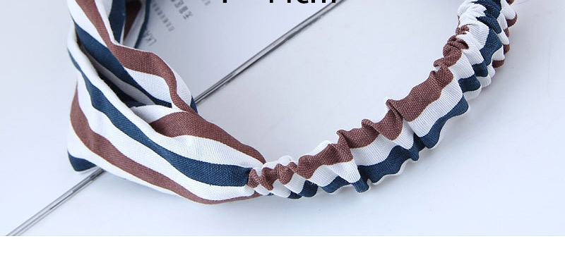 Fashion White+coffee Stripe Pattern Decorated Hair Band,Hair Ribbons