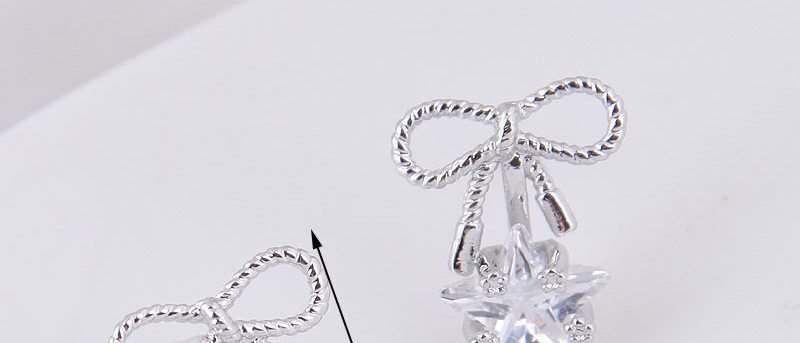 Fashion Silver Color Bowknot Shpae Decorated Earrings,Stud Earrings