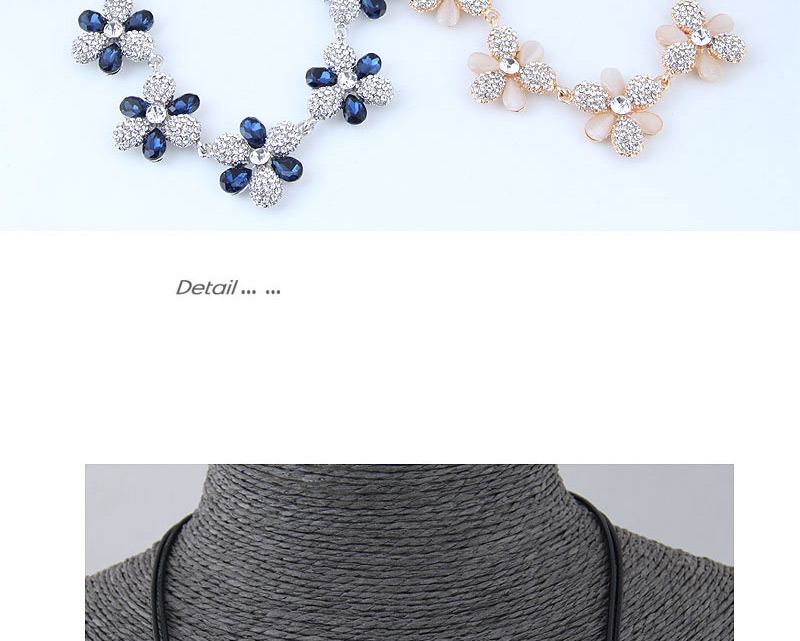 Fashion Beige Flower Shape Design Necklace,Bib Necklaces