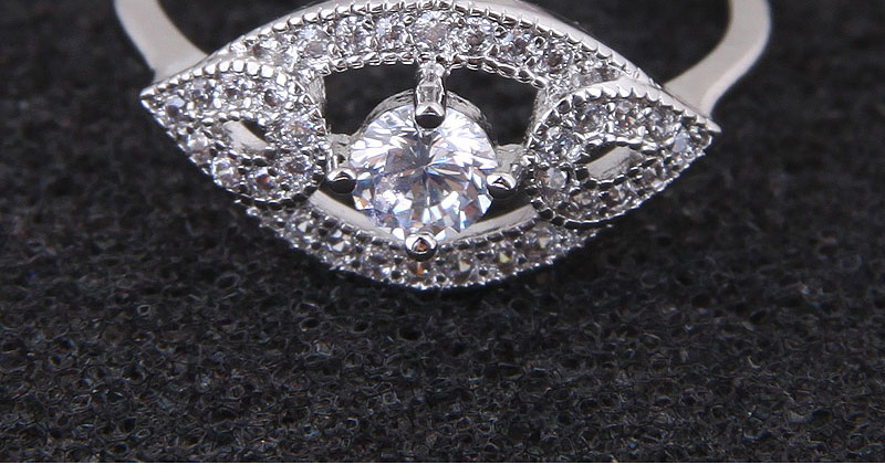 Fashion Silver Color Eye Shape Design Full Diamond Ring,Fashion Rings