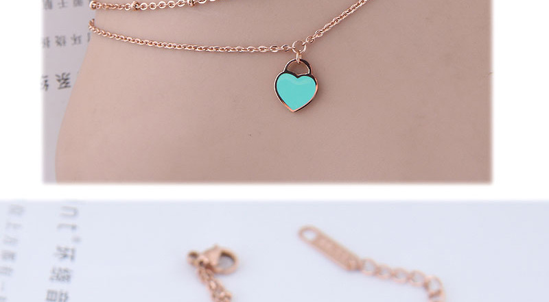 Fashion Gold Color+green Heart Shape Decorated Ankle Chain,Bracelets
