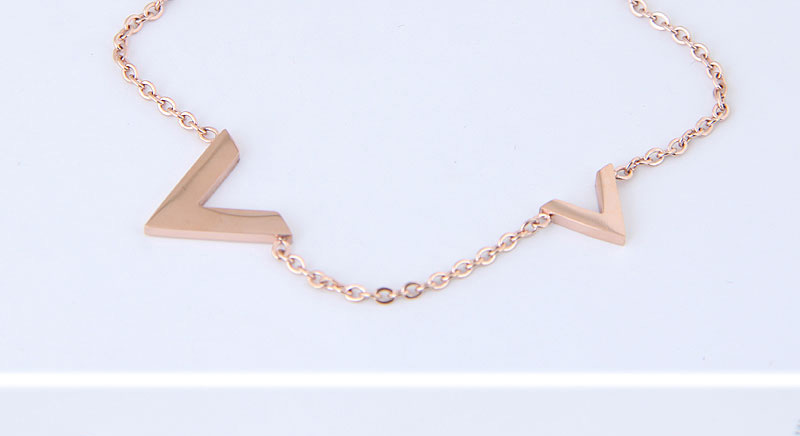 Fashion Gold Color V Letter Shape Decorated Bracelet,Bracelets