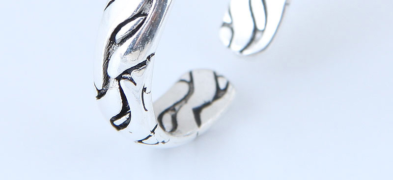 Fashion Silver Color Stripe Pattern Decorated Simple Opening Ring S,Fashion Rings