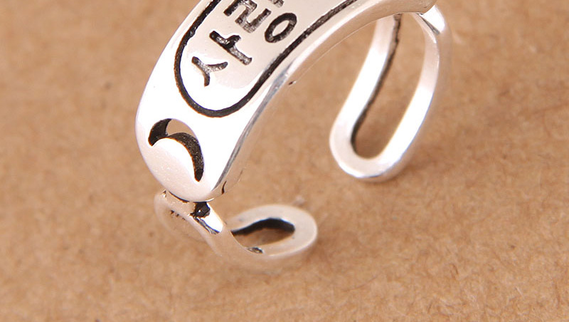Fashion Silver Color Letter Pattern Decorated Opening Ring,Fashion Rings