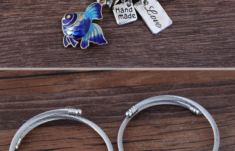 Fashion Silver Color+blue Goldfish Shape Decorated Bracelet,Fashion Bangles
