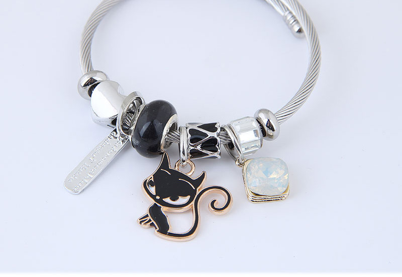 Fashion Black Cat Shape Decorated Bracelet,Fashion Bangles