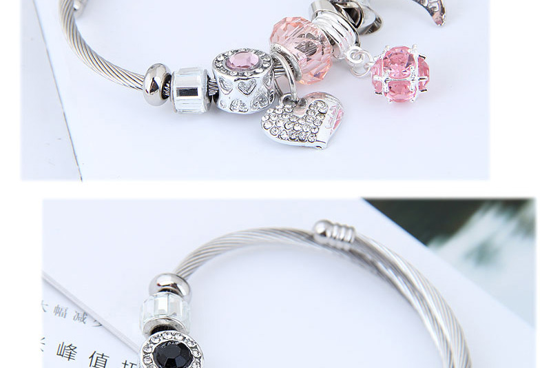 Fashion Pink Heart Shape Decorated Bracelet,Fashion Bangles