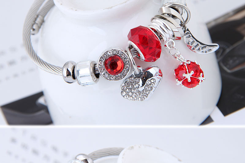Fashion Red Heart Shape Decorated Bracelet,Fashion Bangles
