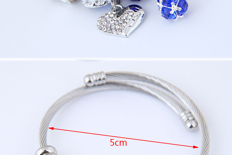 Fashion Sapphire Blue Heart Shape Decorated Bracelet,Fashion Bangles