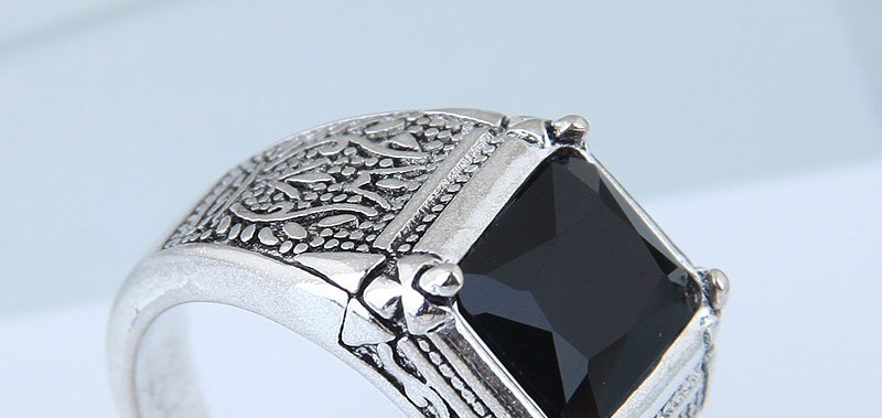 Fashion Silver Color Square Shape Decorated Opening Ring,Fashion Rings