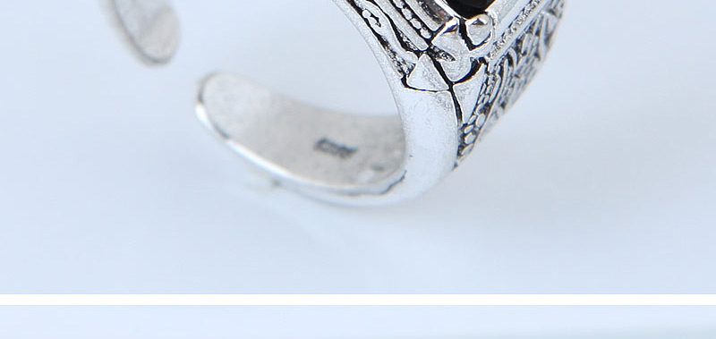 Fashion Silver Color Square Shape Decorated Opening Ring,Fashion Rings
