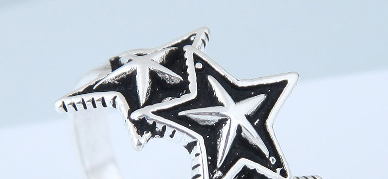 Fashion Silver Color Star Shape Decorated Opening Ring,Fashion Rings
