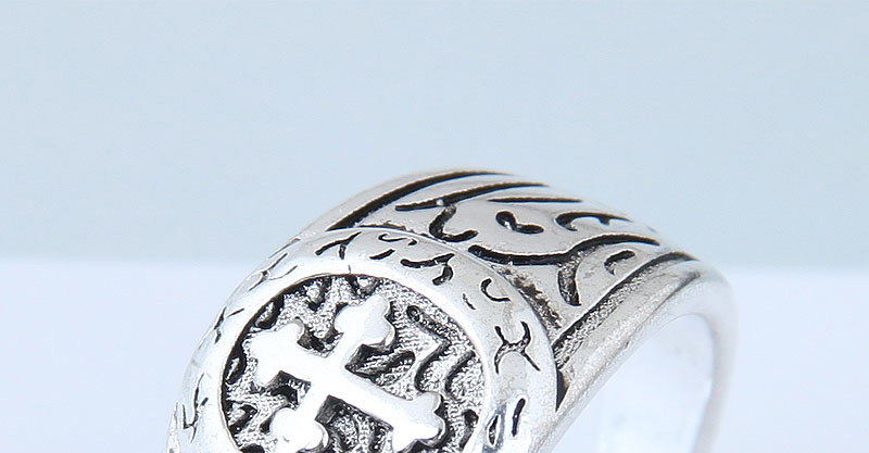 Fashion Silver Color Cross Pattern Decorated Opening Ring,Fashion Rings