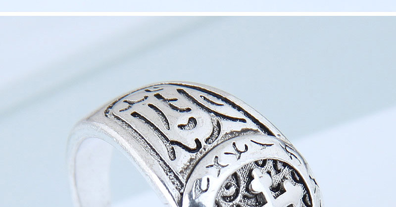 Fashion Silver Color Cross Pattern Decorated Opening Ring,Fashion Rings