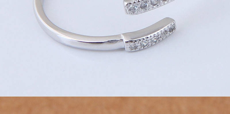 Fashion Silver Color Diamond Decorated Opening Ring,Fashion Rings