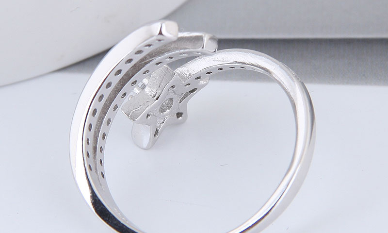 Fashion Silver Color Full Diamond Decorated Star Shape Opening Ring,Fashion Rings