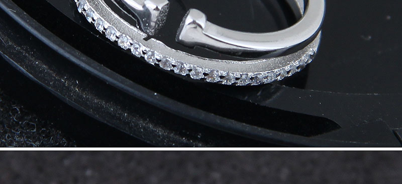 Fashion Silver Color Full Diamond Decorated Double Layer Opening Ring,Fashion Rings