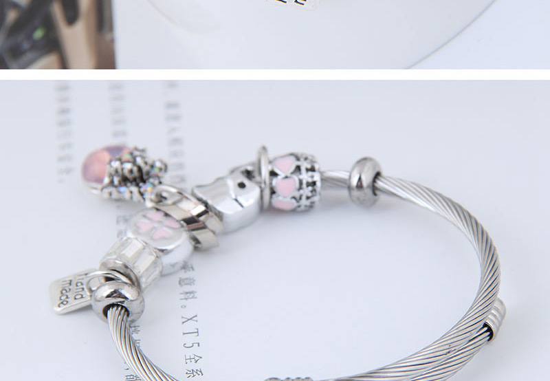 Fashion Pink Letter Pattern Decorated Bracelet,Fashion Bangles