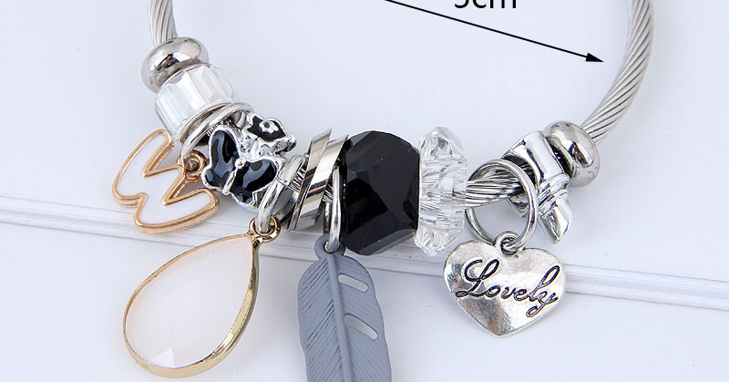 Fashion Beige Waterdrop Shape Decorated Bracelet,Fashion Bangles