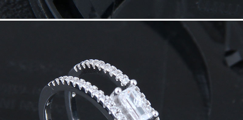Fashion Silver Color Full Diamond Decorated Double Layer Opening Ring,Fashion Rings