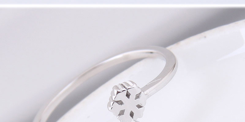 Fashion Silver Color Snowflake Shape Decorated Opening Ring,Fashion Rings