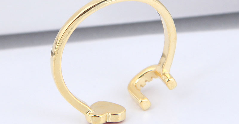 Fashion Gold Color Heart Shape Decorated Opening Ring,Fashion Rings