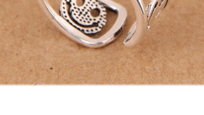 Vintage Silver Color Hollow Out Design Face Shape Opening Ring,Fashion Rings