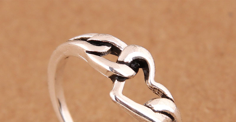 Vintage Silver Color Heart Shape Decorated Opening Ring,Fashion Rings