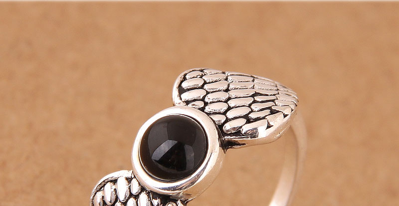 Vintage Silver Color Wing Shape Decorated Opening Ring,Fashion Rings
