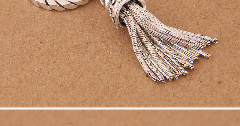 Vintage Silver Color Tassel Decorated Opening Ring,Fashion Rings