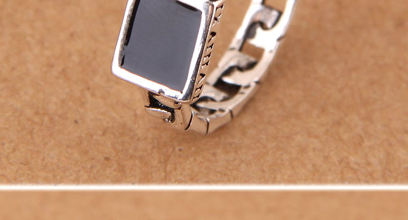 Vintage Silver Color Square Shape Decorated Opening Ring,Fashion Rings