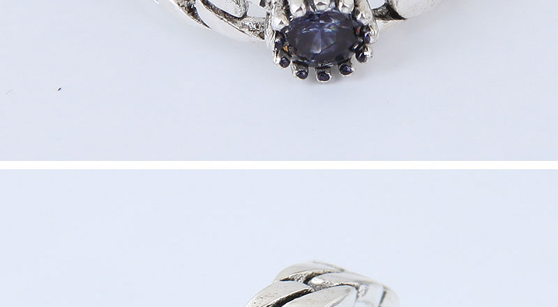 Vintage Silver Color Diamond Decorated Ring,Fashion Rings