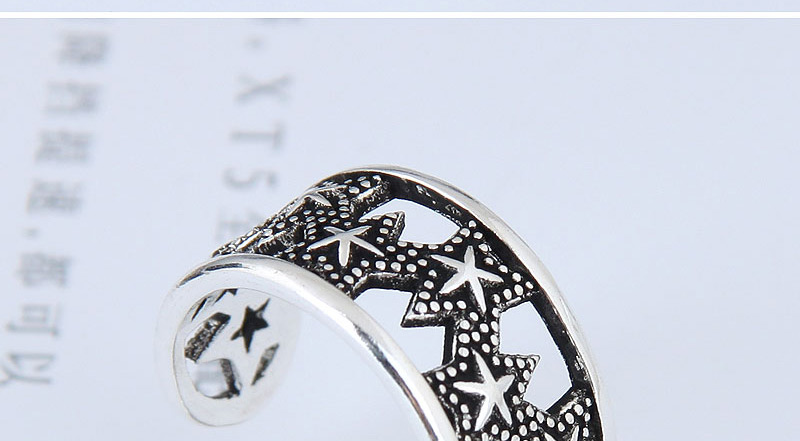 Vintage Silver Color Star Shape Decorated Ring,Fashion Rings