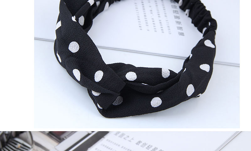 Fashion Black+white Spot Shape Decorated Headband,Hair Ribbons
