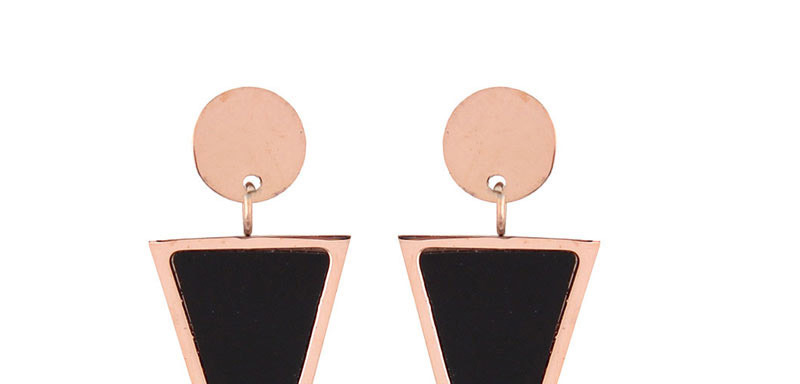 Fashion Black Triangle Shape Decorated Earrings,Earrings