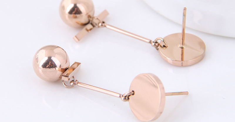 Fashion Rose Gold Pure Color Decorated Earrings,Earrings