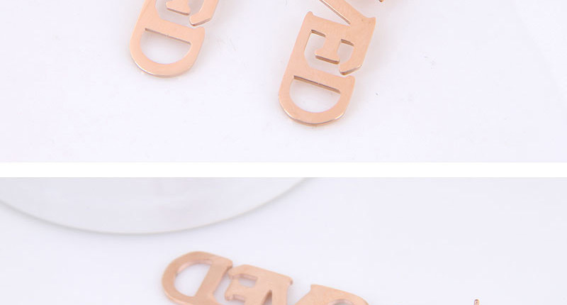 Fashion Gold Color Letter Shape Decorated Earrings,Earrings