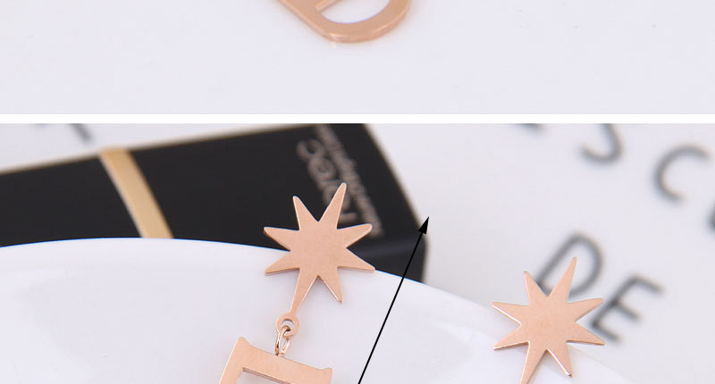 Fashion Gold Color Letter Shape Decorated Earrings,Earrings